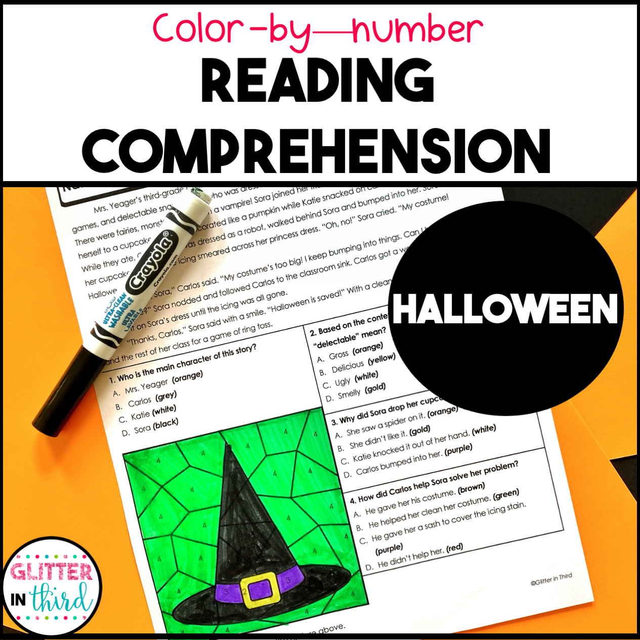 Halloween Reading Comprehension Color By Number Worksheets Halloween Reading Comprehension Color By Number Worksheets