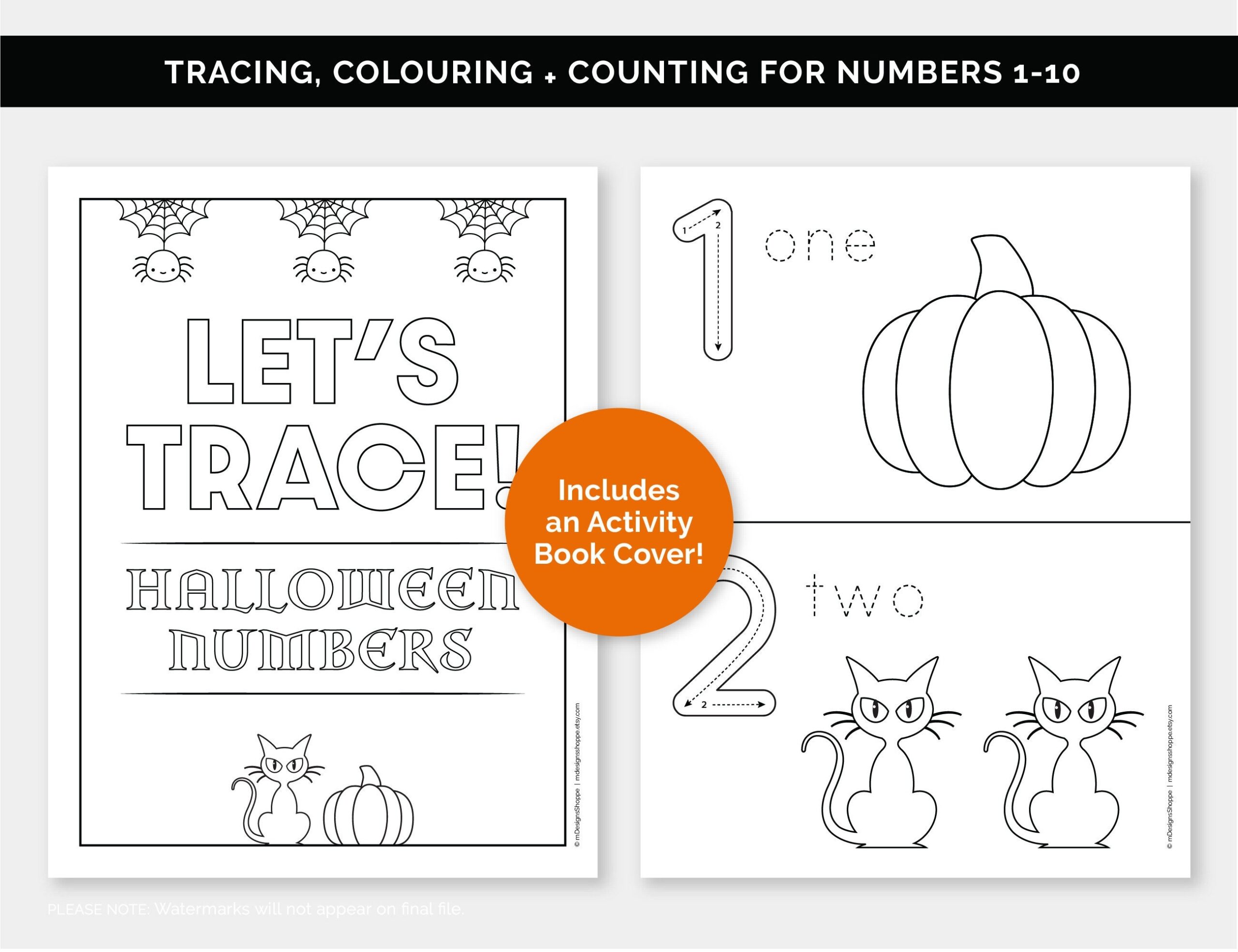 Halloween Worksheets For Kids Printable Tracing And Coloring 