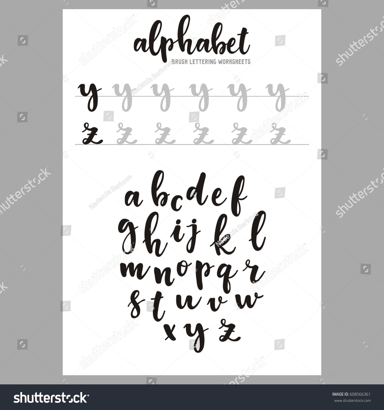 Alphabet Hand Lettering Worksheets