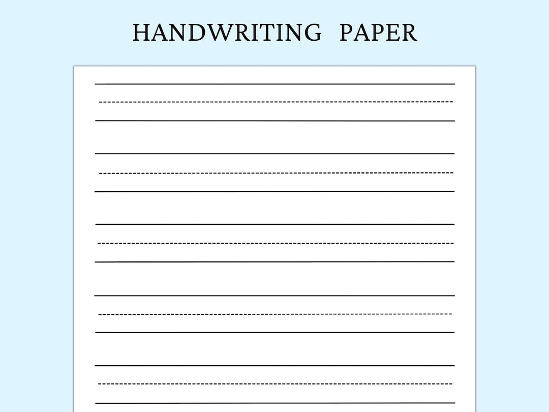 Handwriting Practice Paper Printable Kids Writing Sheet Kindergarten Lined Page Portrait And Landscape US Letter Size DIGITAL DOWNLOAD Etsy UK