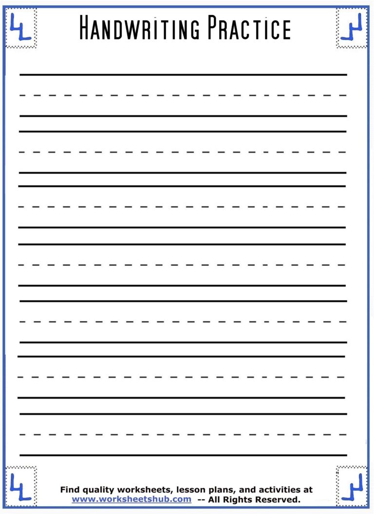 Handwriting Sheets Printable 3 Lined Paper