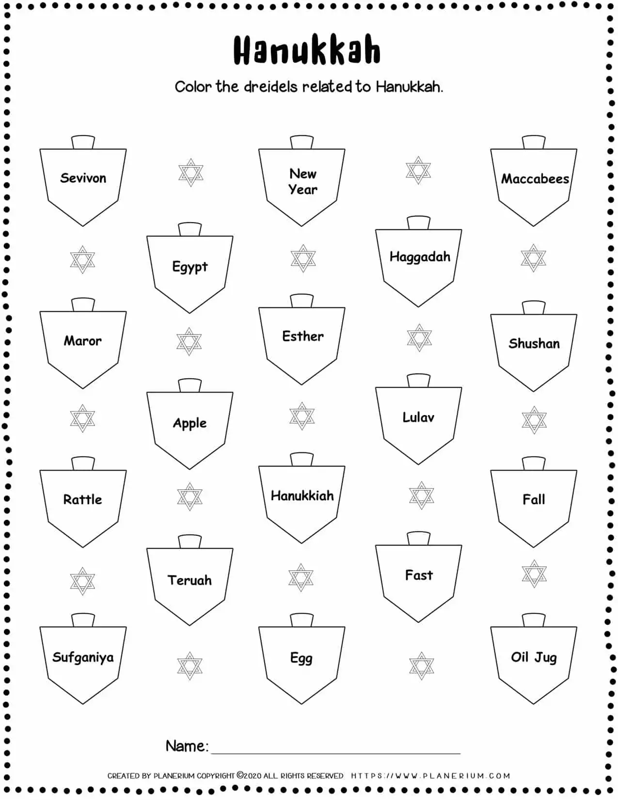 Hanukkah Worksheet Color Related Words FREE Printable Planerium Hanukkah Worksheet Color Related Words FREE Printable Planerium