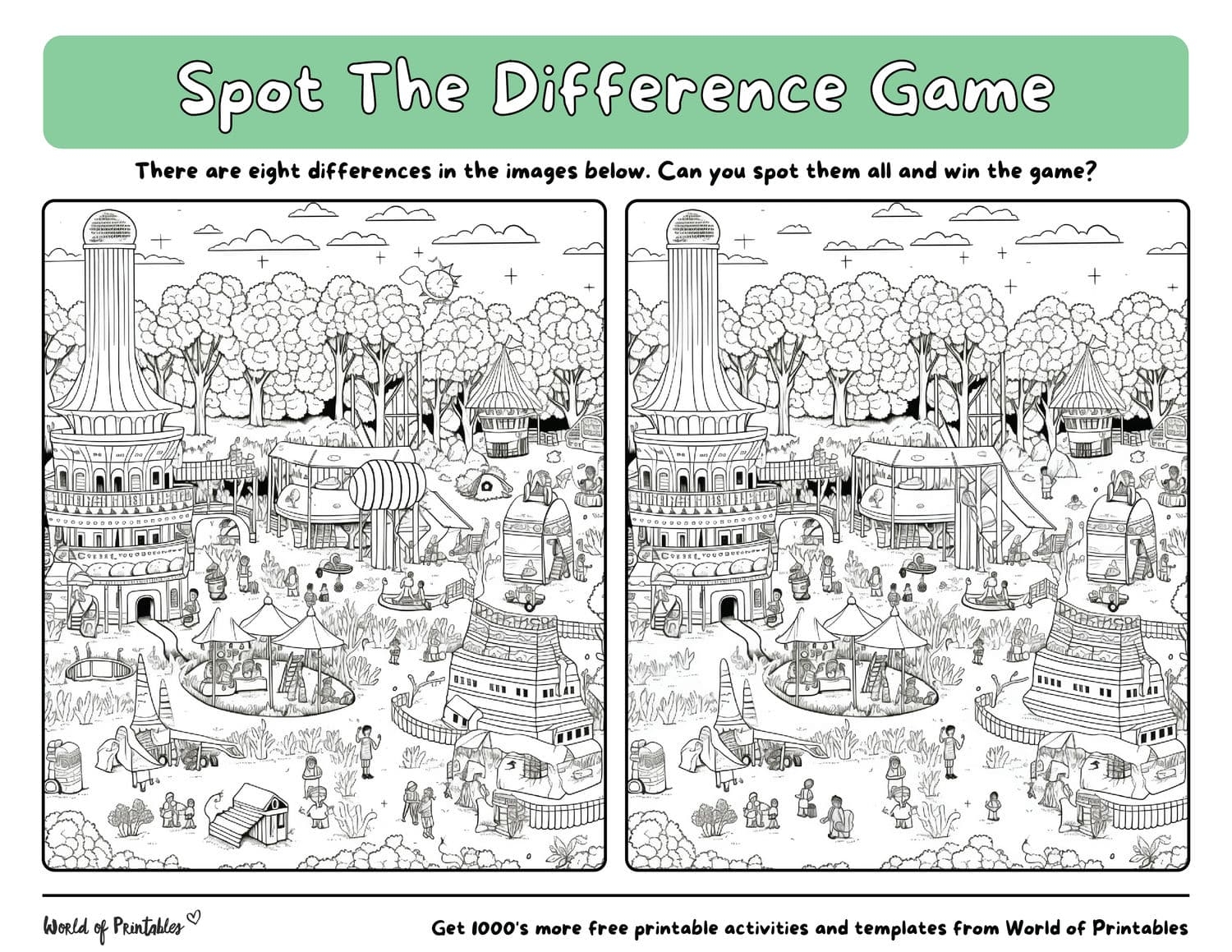 Hard Spot The Difference Games World Of Printables