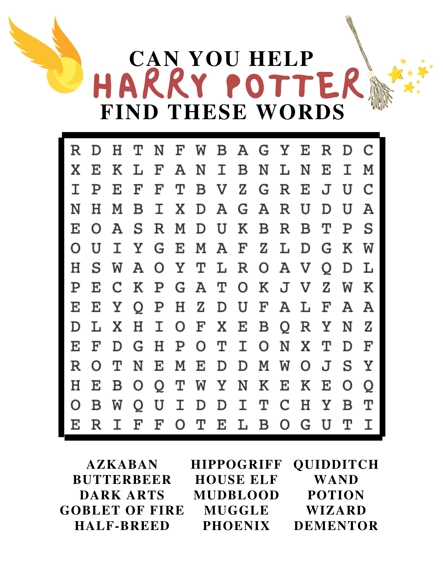 Harry Potter Activity Sheets More Than Thursdays
