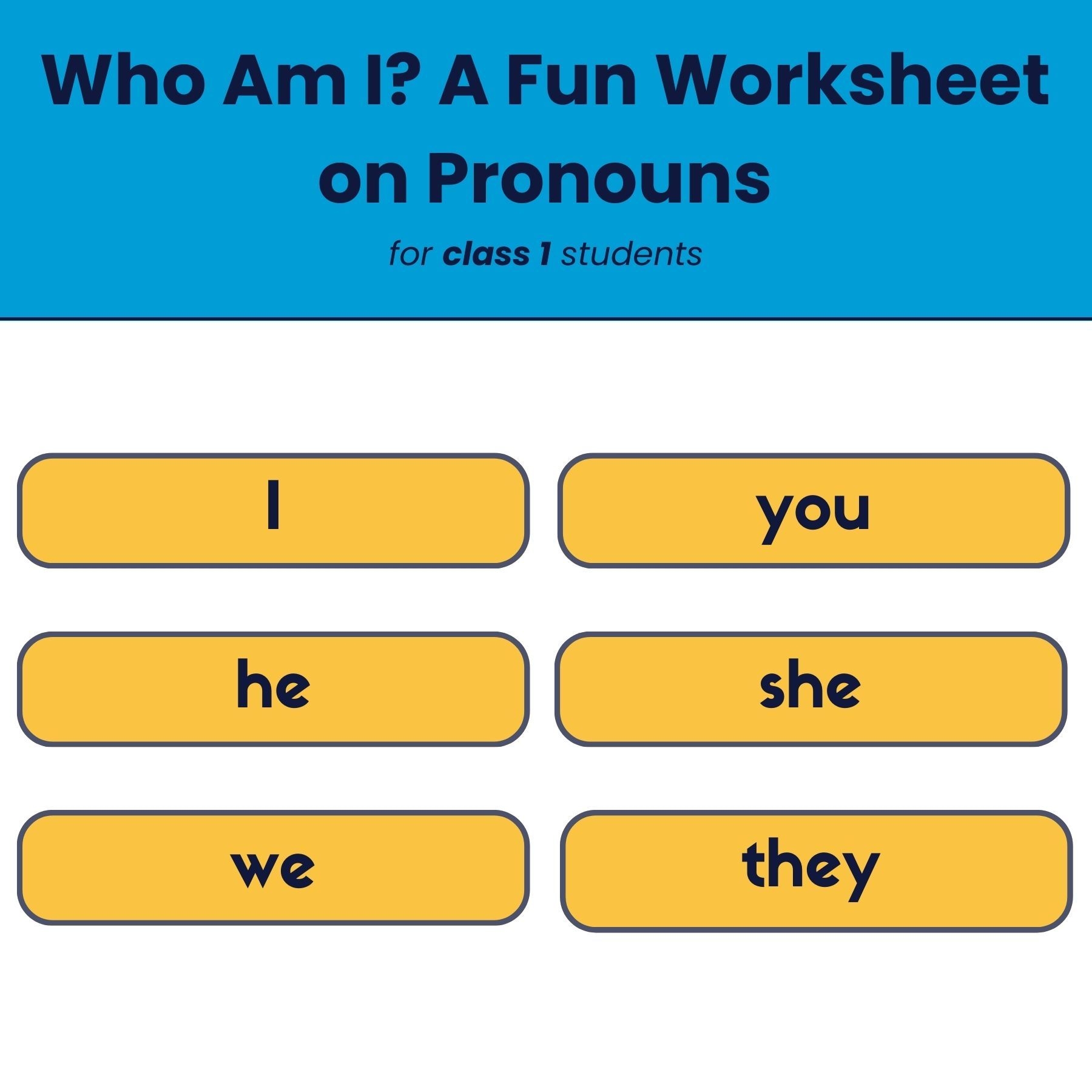 He She It Pronouns Class 1 Grammar Worksheet PlanetSpark