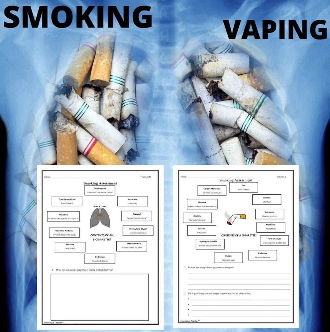 Health smoking And Vaping Assessment U0026 Classroom Poster Etsy