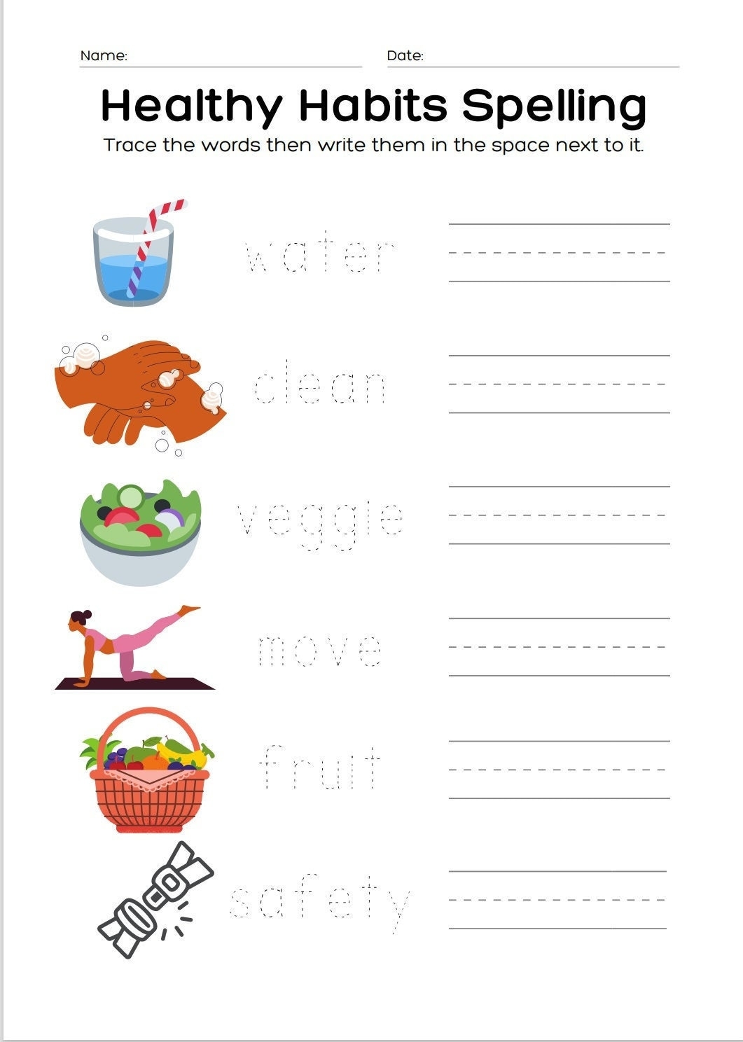 Healthy Habits Kindergarten Worksheets Etsy Healthy Habits Kindergarten Worksheets Etsy