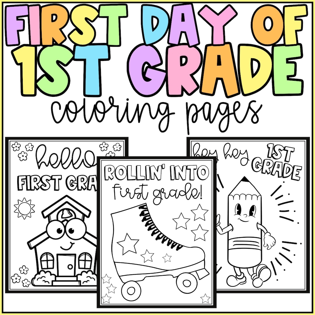 Hello First Grade Coloring Pages First Day Of 1st Grade Activity Low Prep Etsy Hello First Grade Coloring Pages First Day Of 1st Grade Activity Low Prep Etsy