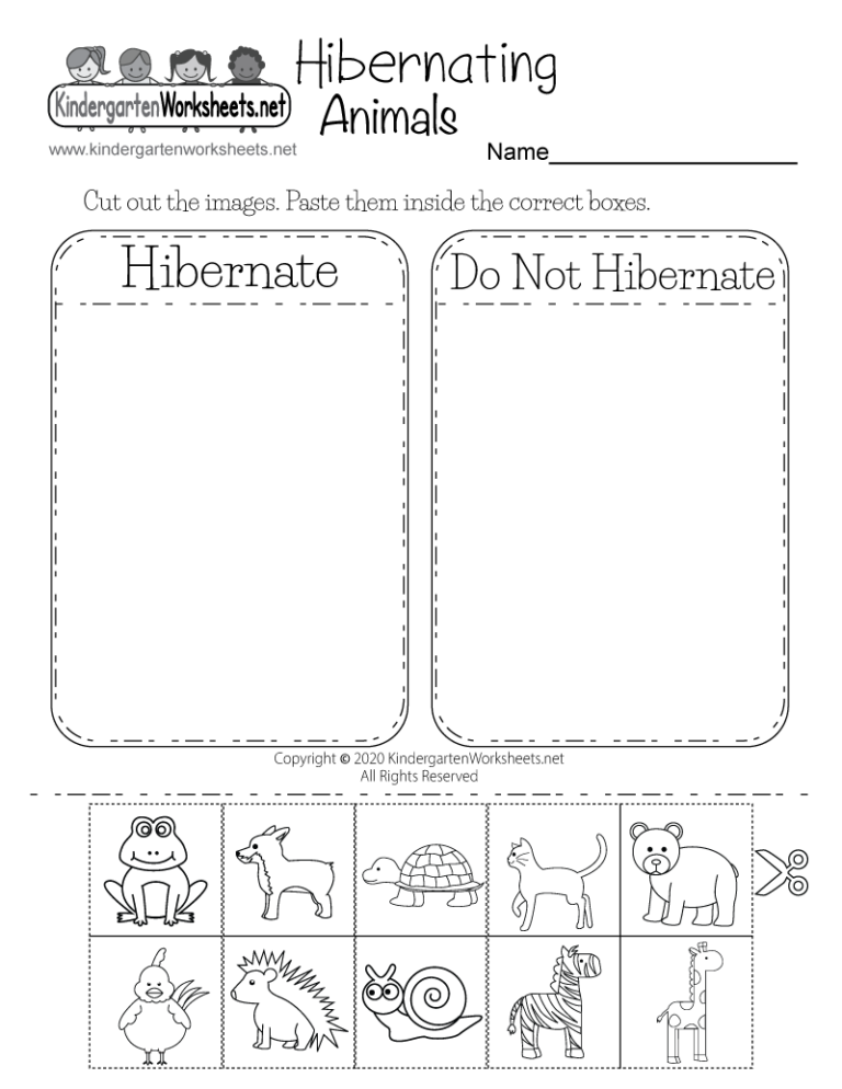 Hibernating Animals Worksheet Free Printable Digital U0026 PDF