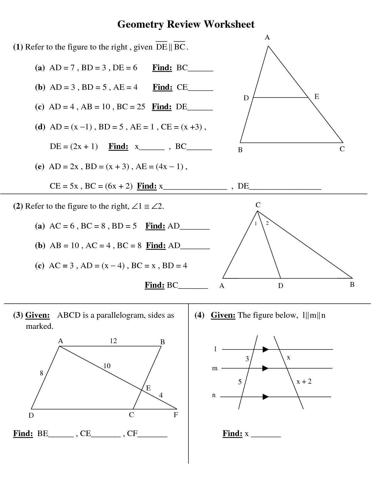 High School Geometry Worksheets MySchoolsMath Worksheets Library