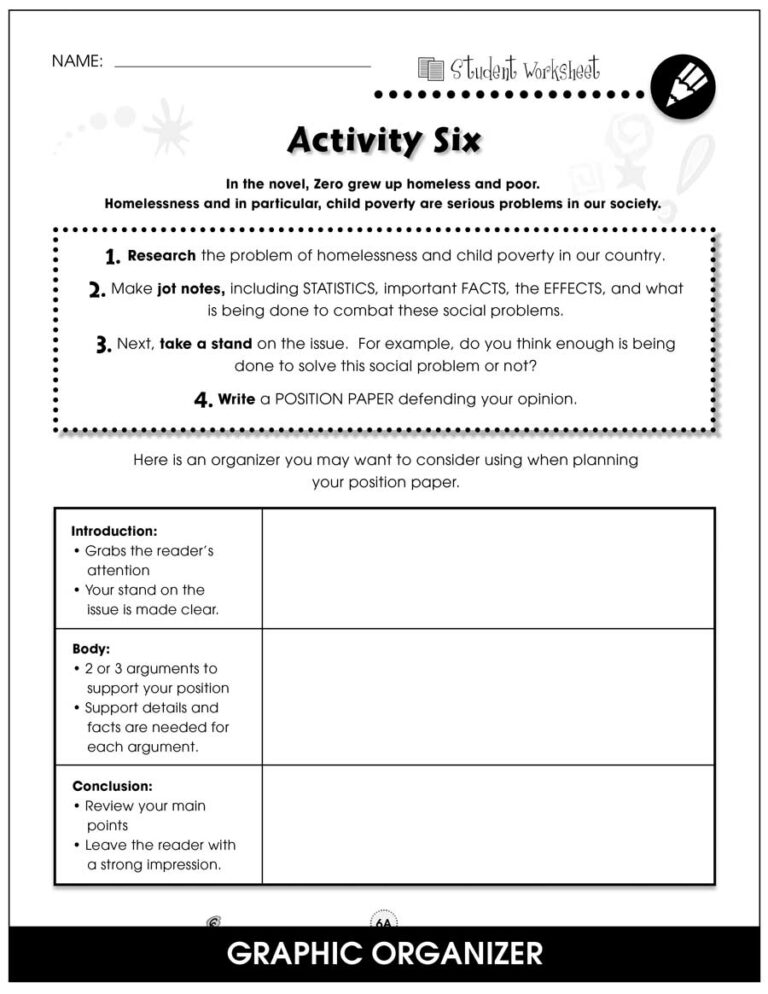 Holes BONUS WORKSHEETS Grades 5 To 6 EBook Bonus Worksheets Library
