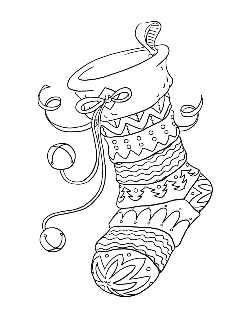 Holiday Coloring Pages Printable Coloring Pages Holiday Party Activity Kids Coloring Pages Holiday Stocking Coloring Page Festive Etsy