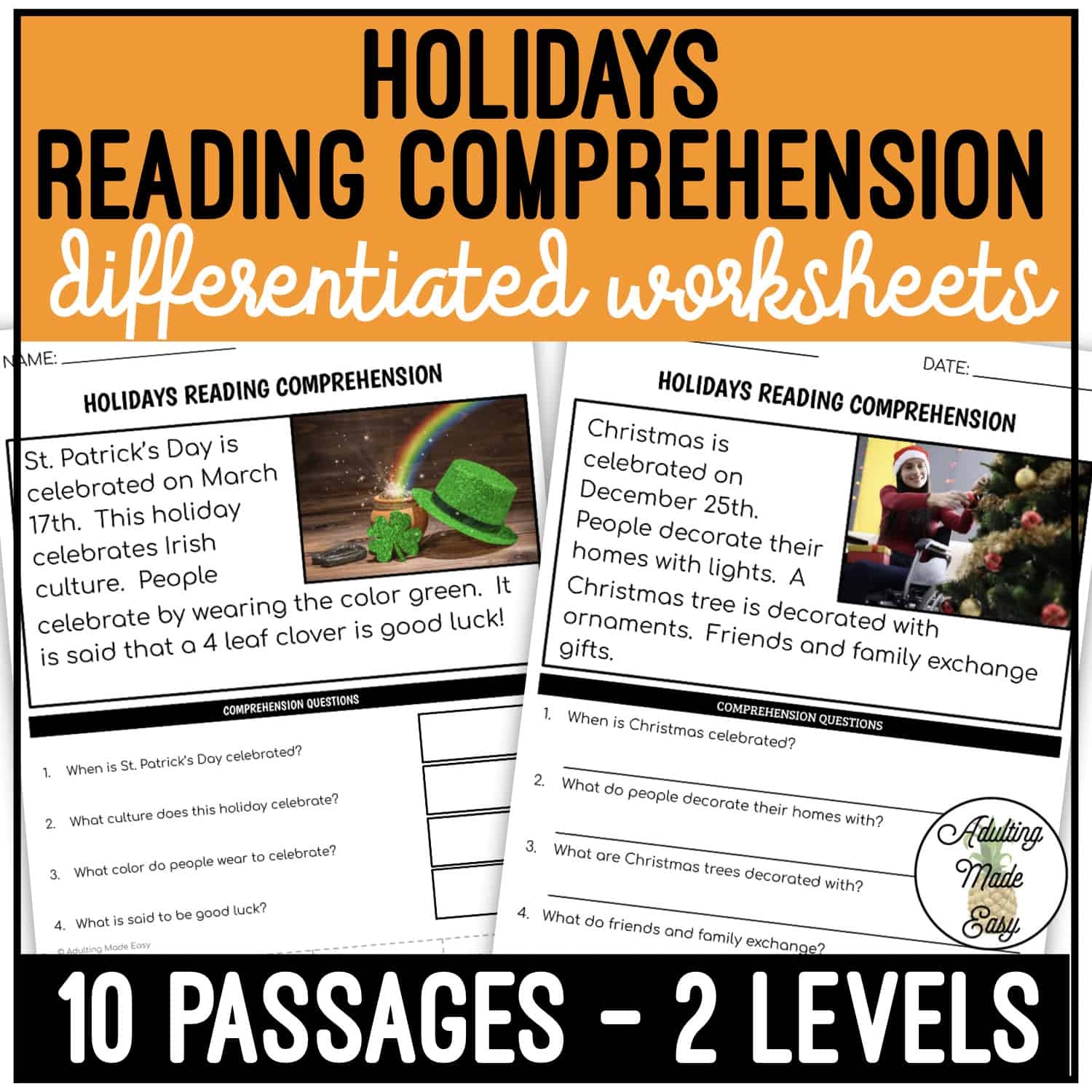 Reading Worksheets Holidays Free Printable Reading Worksheets Holidays Free Printable