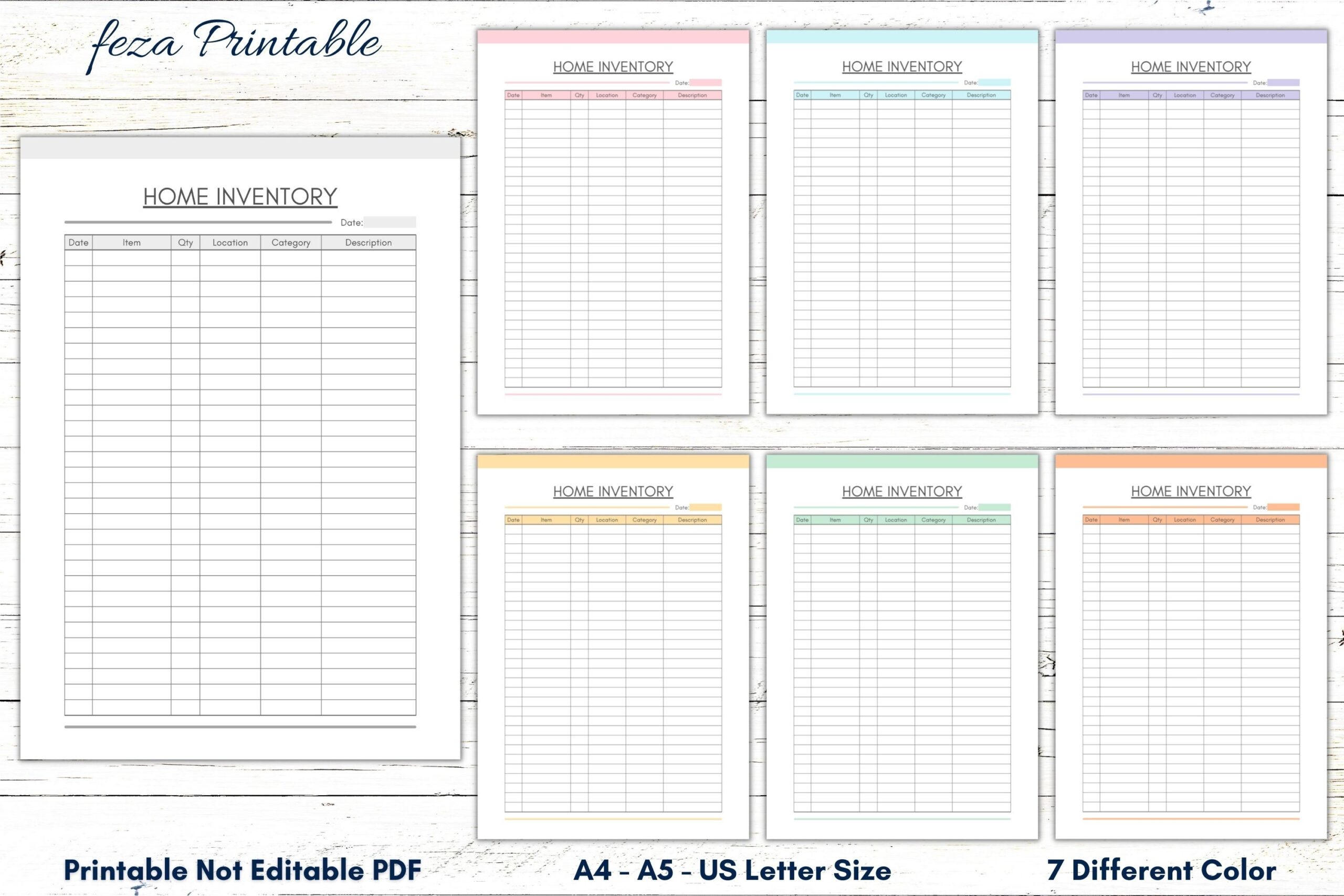 Home Inventory Tracker Home Inventory List Home nventory Template Household Management Planner Inventory Sheet Inventory Management Etsy