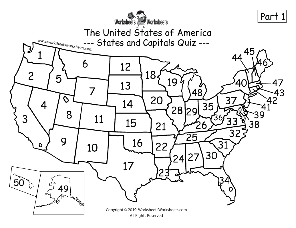 50 States Worksheet Free Printable 50 States Worksheet Free Printable