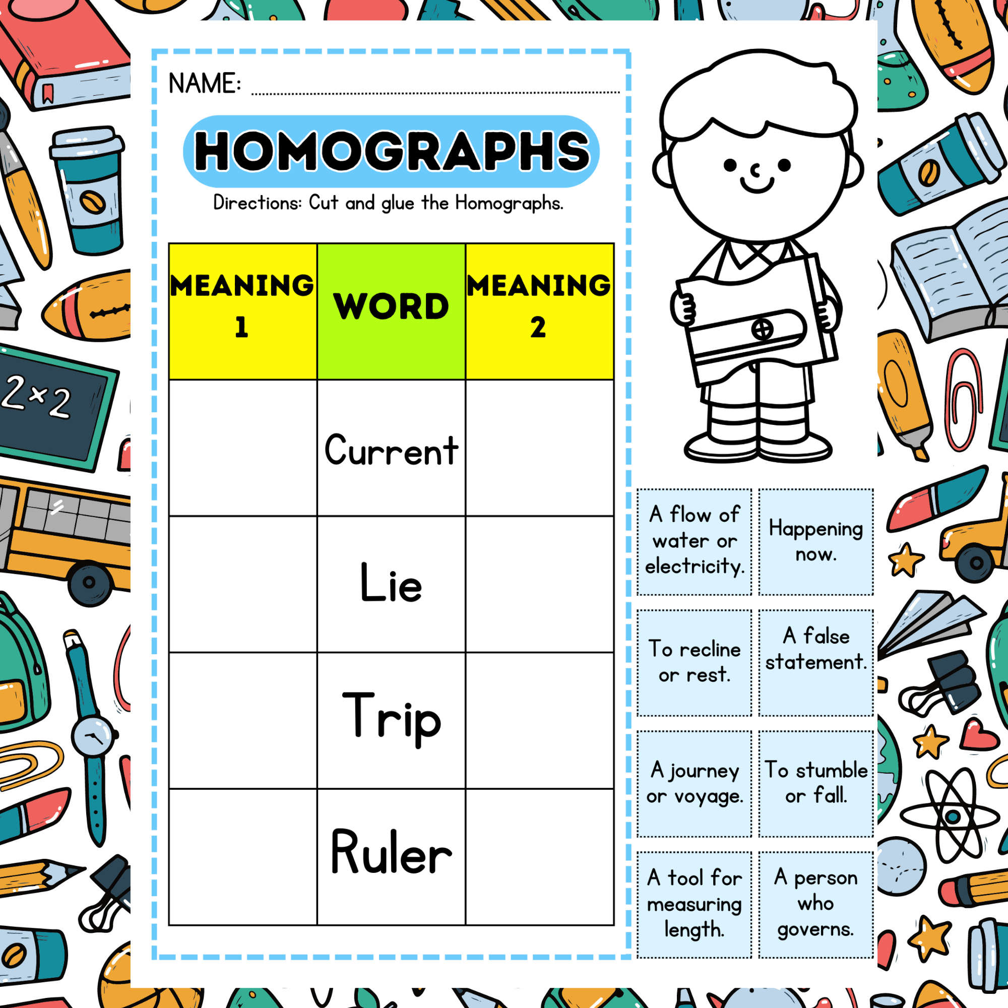 Homographs Worksheets Cut Paste And Color Grammar Worksheets 1st And 2nd Grade Made By Teachers Homographs Worksheets Cut Paste And Color Grammar Worksheets 1st And 2nd Grade Made By Teachers