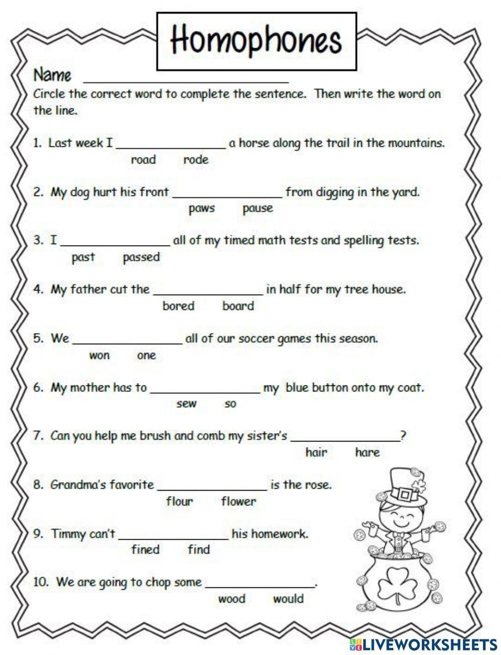 Homophones Worksheet For 3 Worksheets Library Homophones Worksheet For 3 Worksheets Library