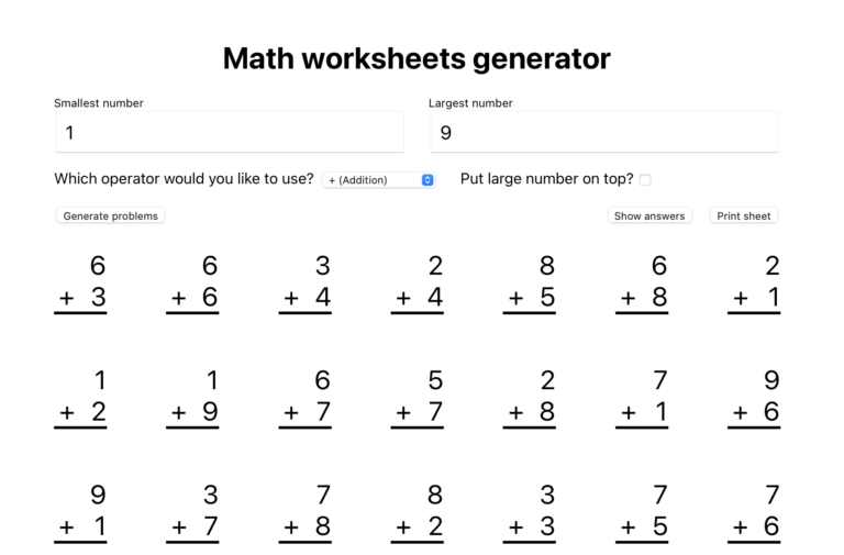 How I Was Extra As A Parent And Created A Math Worksheets Generator Michael Lee