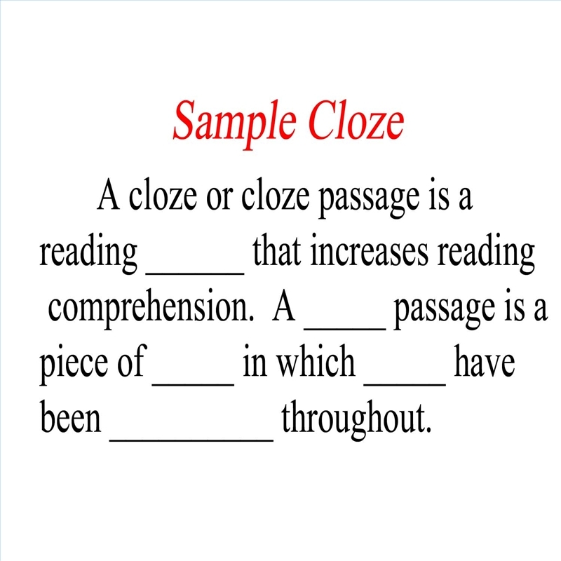 How To Make A Cloze Passage Synonym How To Make A Cloze Passage Synonym