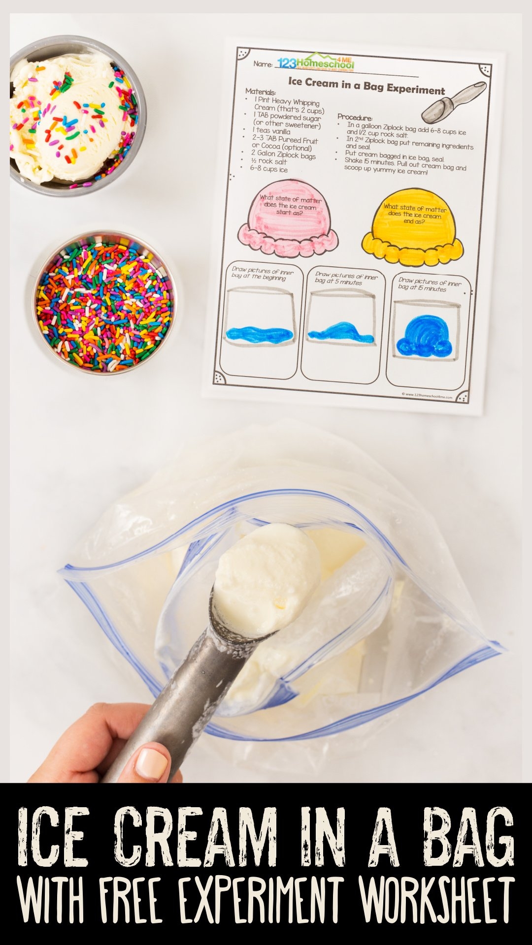 How To Make Ice Cream In A Bag W Science Experiment Worksheet Pdf