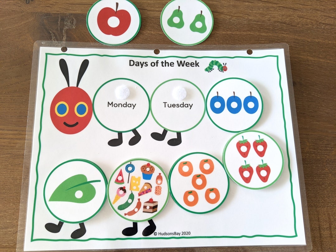 Hungry Caterpillar Days Of The Week Worksheet Homeschool Printable PDF Etsy