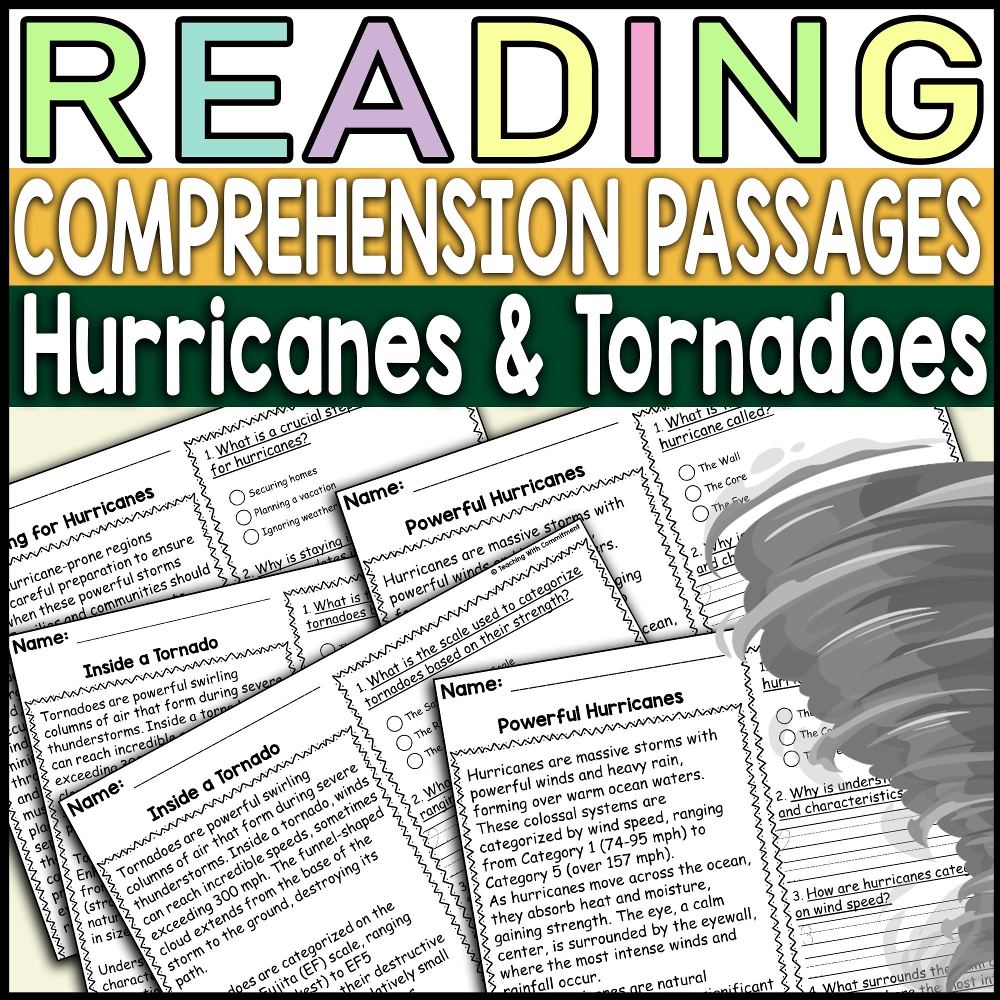 Hurricanes And Tornadoes Reading Comprehension Passages With Questions Made By Teachers Hurricanes And Tornadoes Reading Comprehension Passages With Questions Made By Teachers
