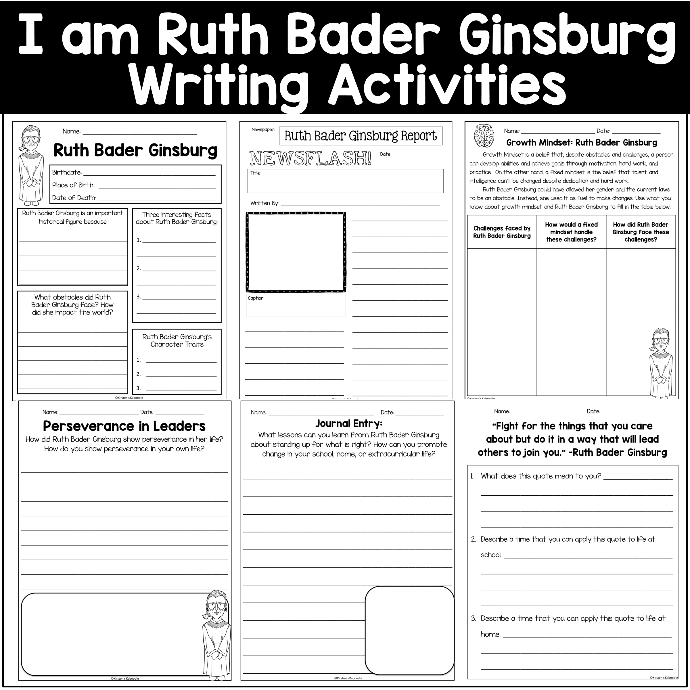 I Am Ruth Bader Ginsburg Activities 2nd 3rd 4th Grade I Am Ruth Bader Ginsburg Activities 2nd 3rd 4th Grade
