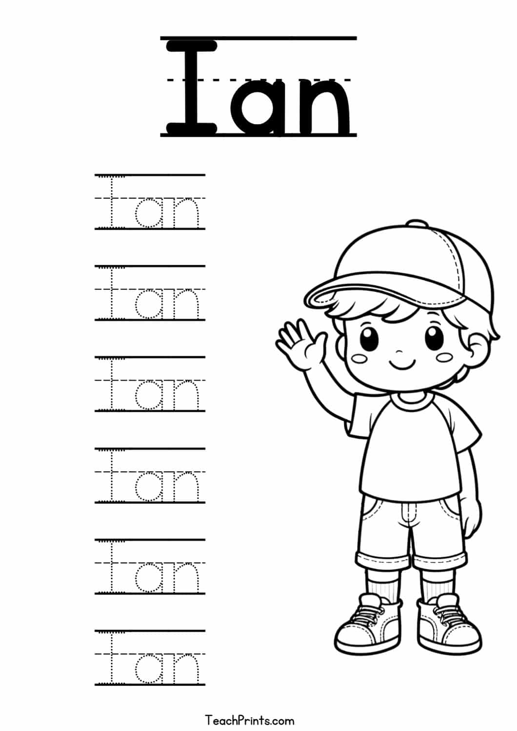 I Name Tracing Worksheets 15 Names Free U0026 Printable Teach Prints
