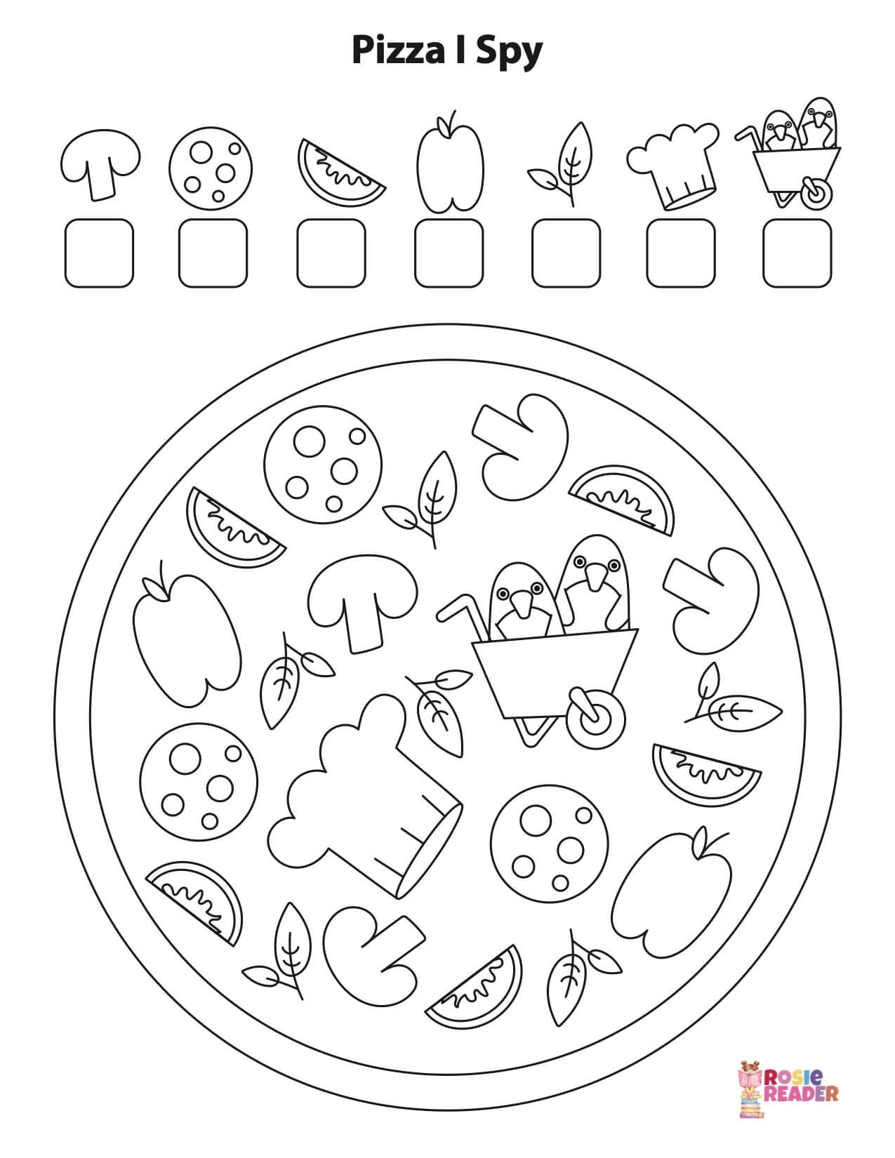 I Spy Printable Pizza Reading Adventures For Kids Ages 3 To 5