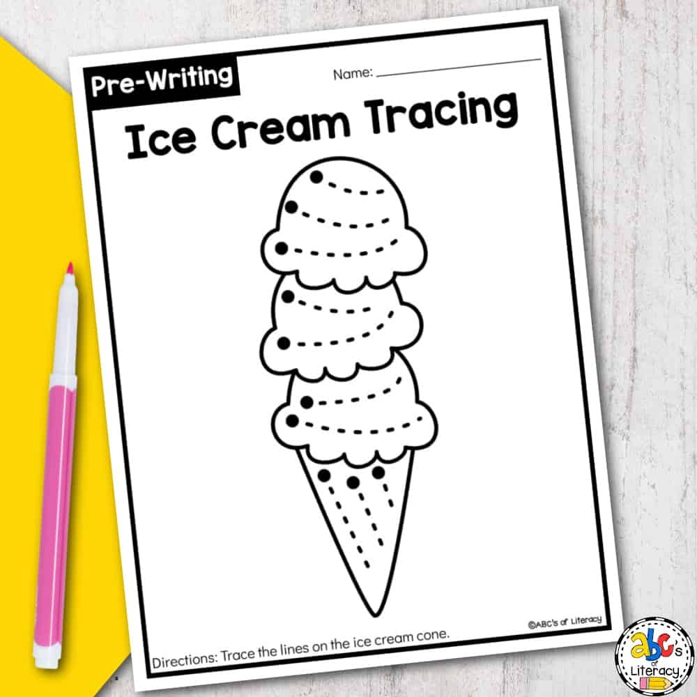 Ice Cream Tracing Worksheets Ice Cream Tracing Worksheets