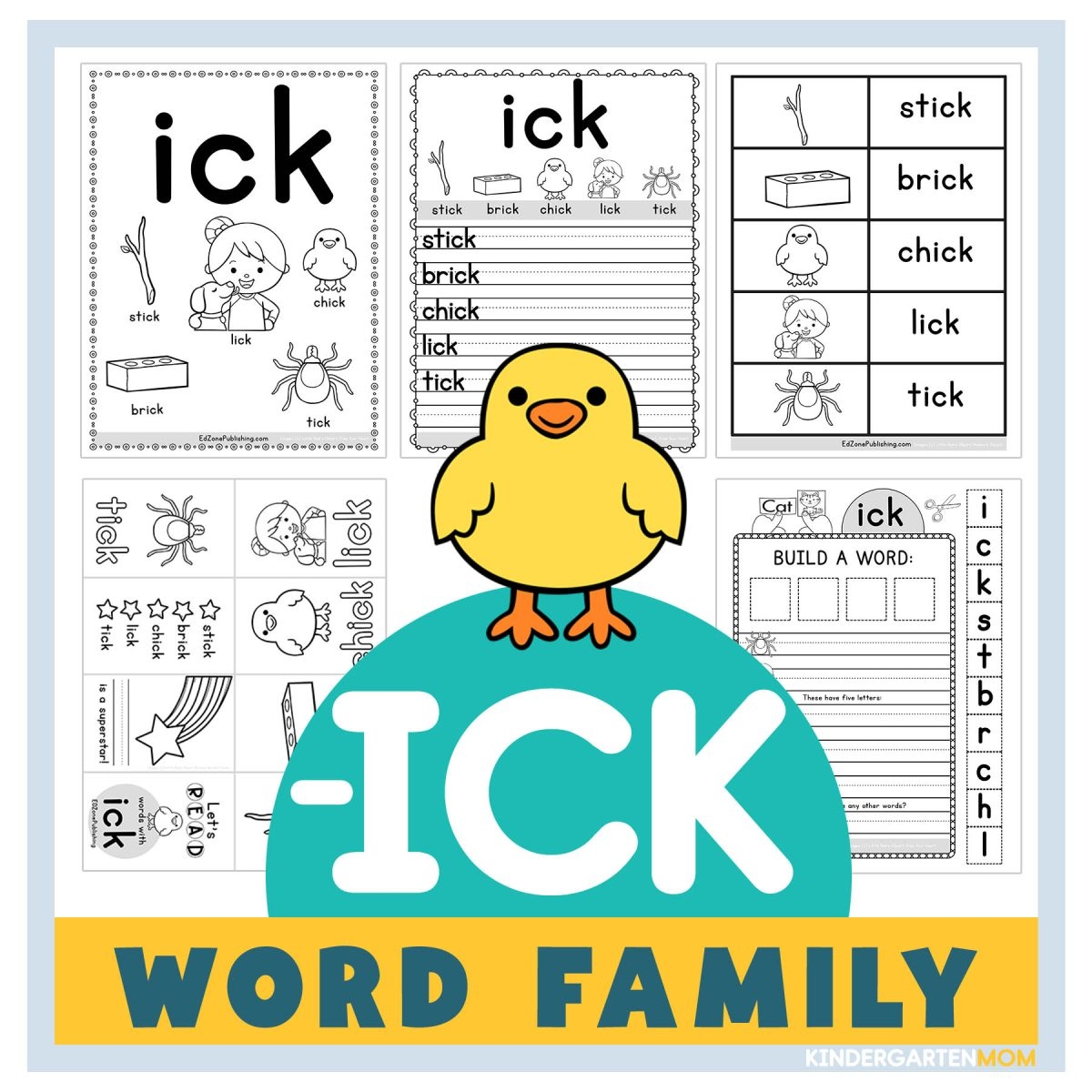 ICK Word Family Worksheets Kindergarten Mom ICK Word Family Worksheets Kindergarten Mom