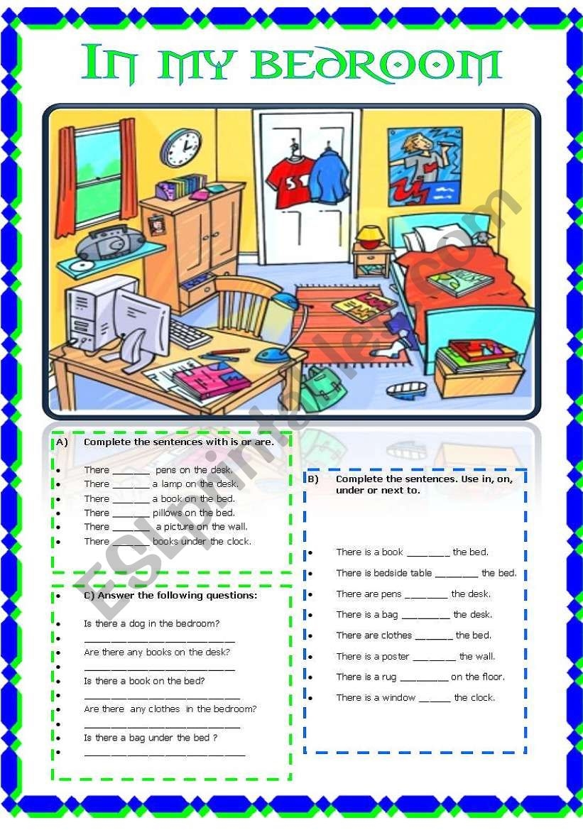In My Bedroom ESL Worksheet By Vanda51