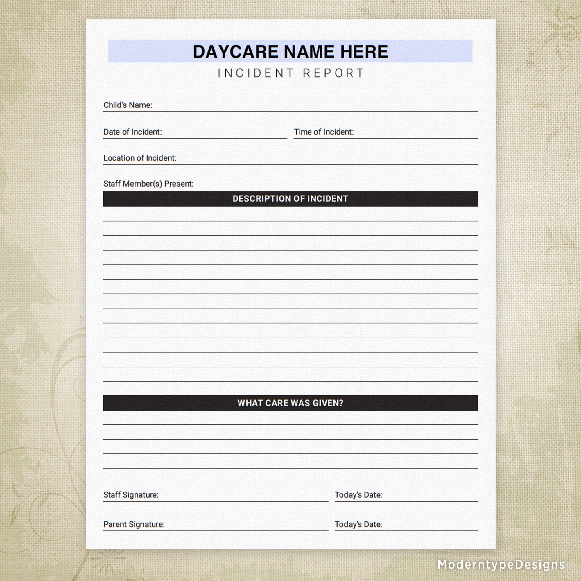 Incident Report Printable Daycare Form Child Accident Ouchie Sheet Digital File Instant Download Editable Name Irf001 Etsy Ireland Incident Report Printable Daycare Form Child Accident Ouchie Sheet Digital File Instant Download Editable Name Irf001 Etsy Ireland