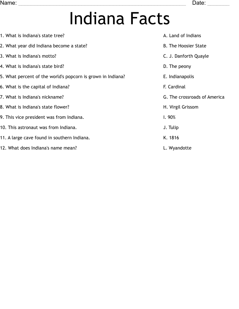 Free Indiana Printable Worksheets Free Indiana Printable Worksheets