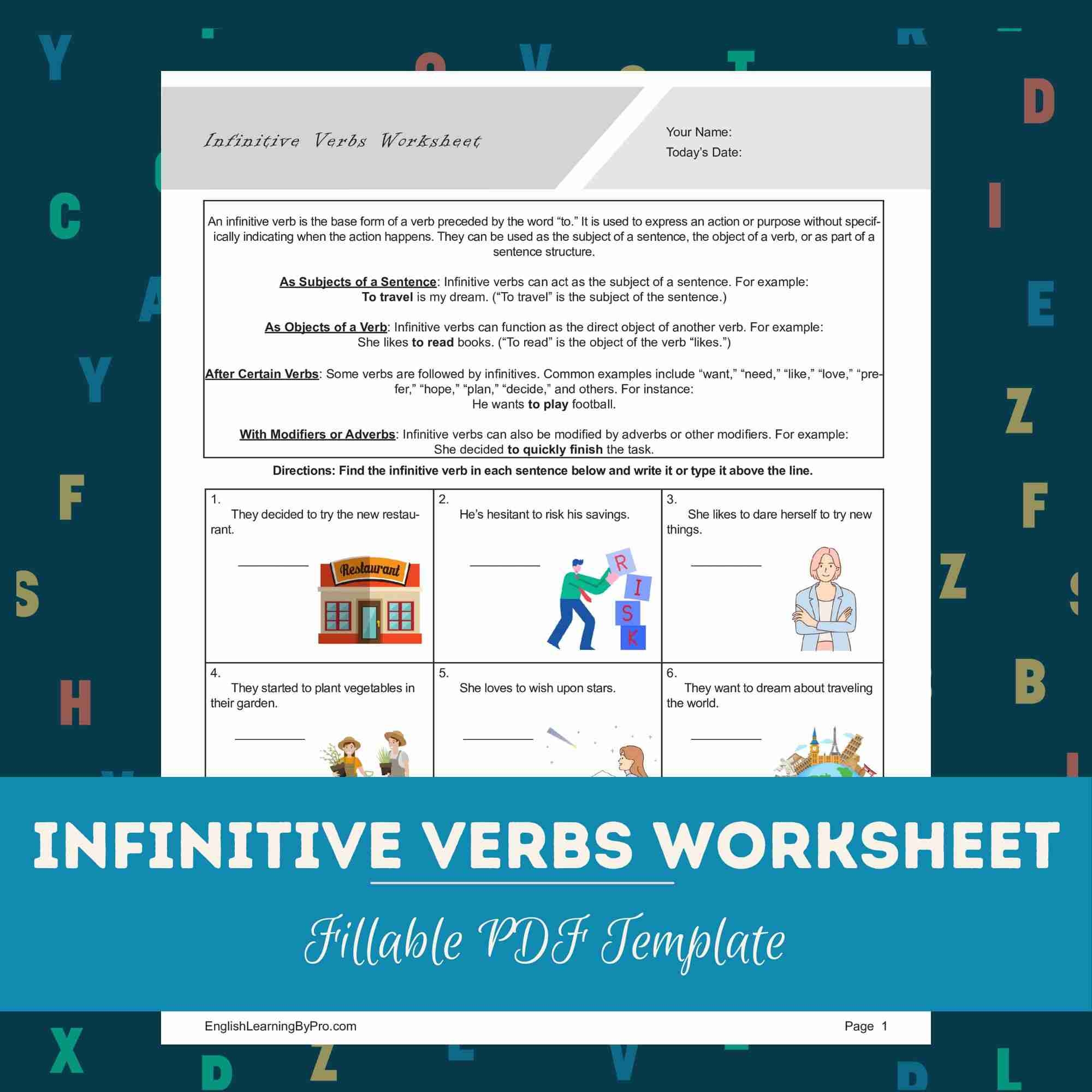 Free Printable Teacher Worksheets Infinitives Free Printable Teacher Worksheets Infinitives