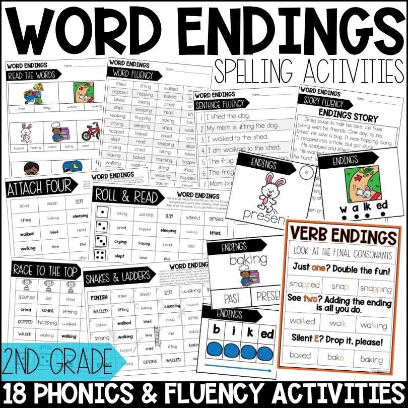 Inflectional Endings Worksheets Activities U0026 Games 2nd Grade 