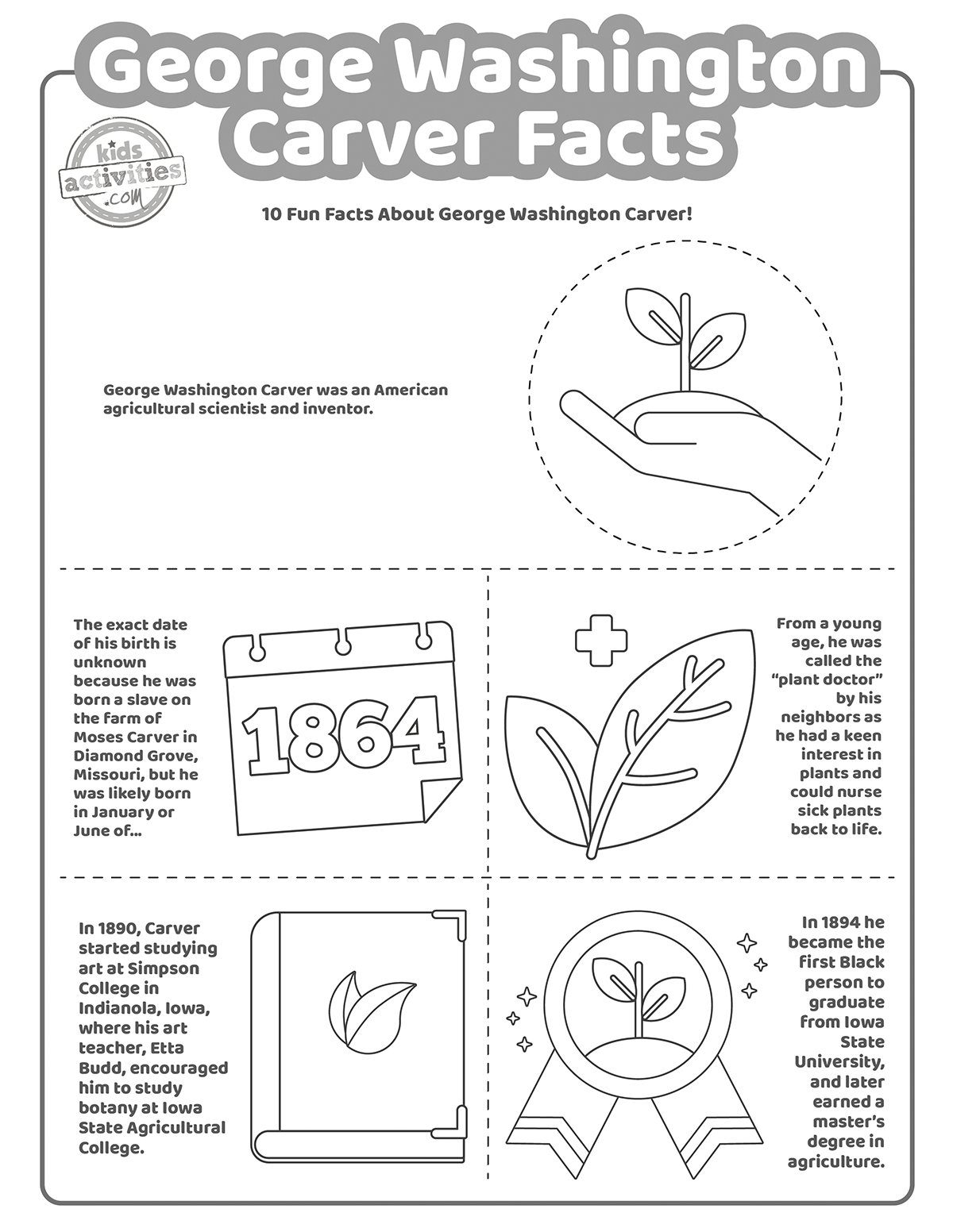 George Washington Carver Printable Worksheets George Washington Carver Printable Worksheets
