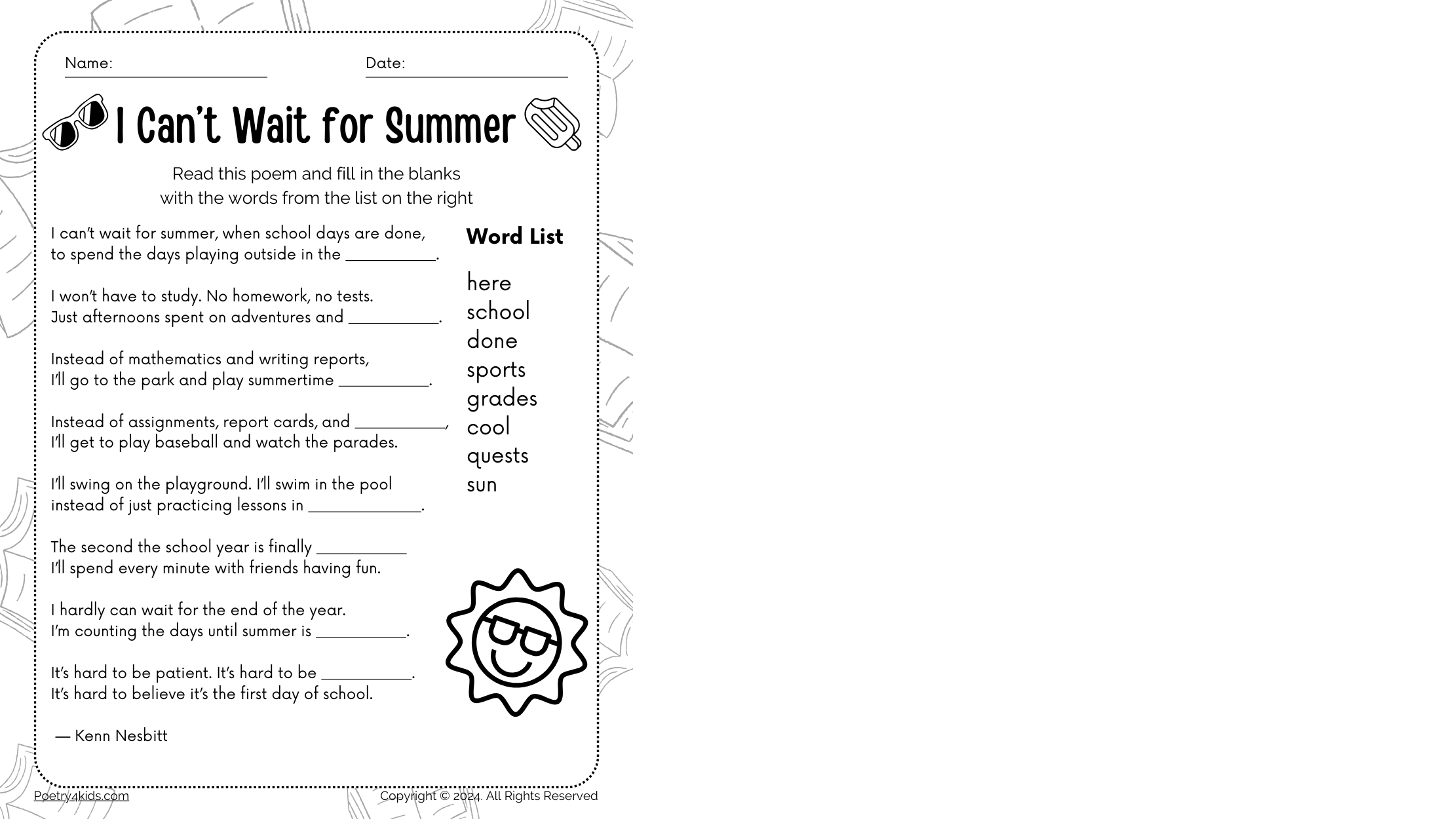 Introducing Printable Poetry Activity Worksheets For Your 