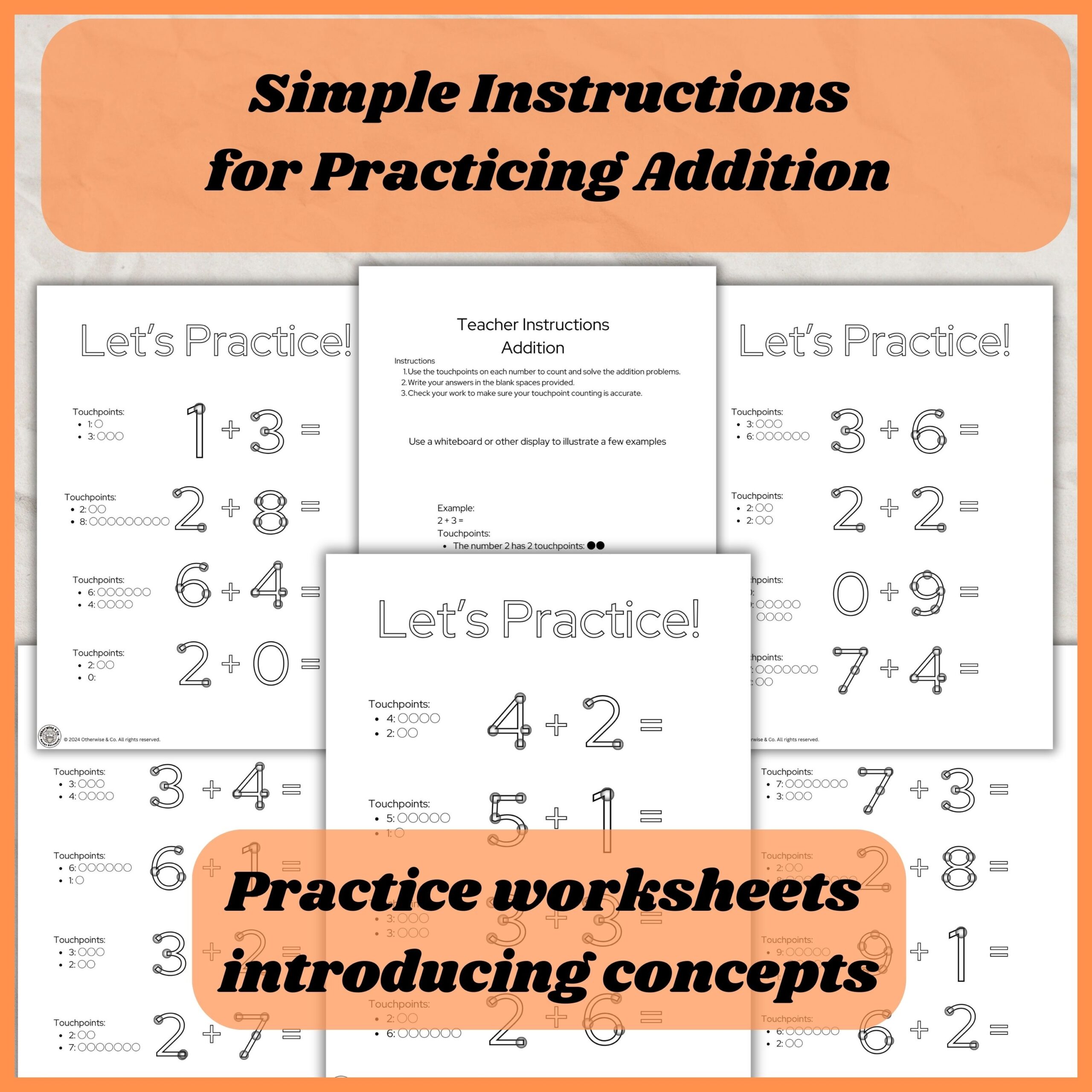 Introducing Touch Point Math Worksheets Classful Introducing Touch Point Math Worksheets Classful