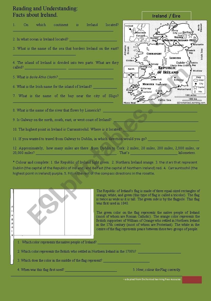 IRELAND Reading Comprehension ESL Worksheet By Aurore IRELAND Reading Comprehension ESL Worksheet By Aurore