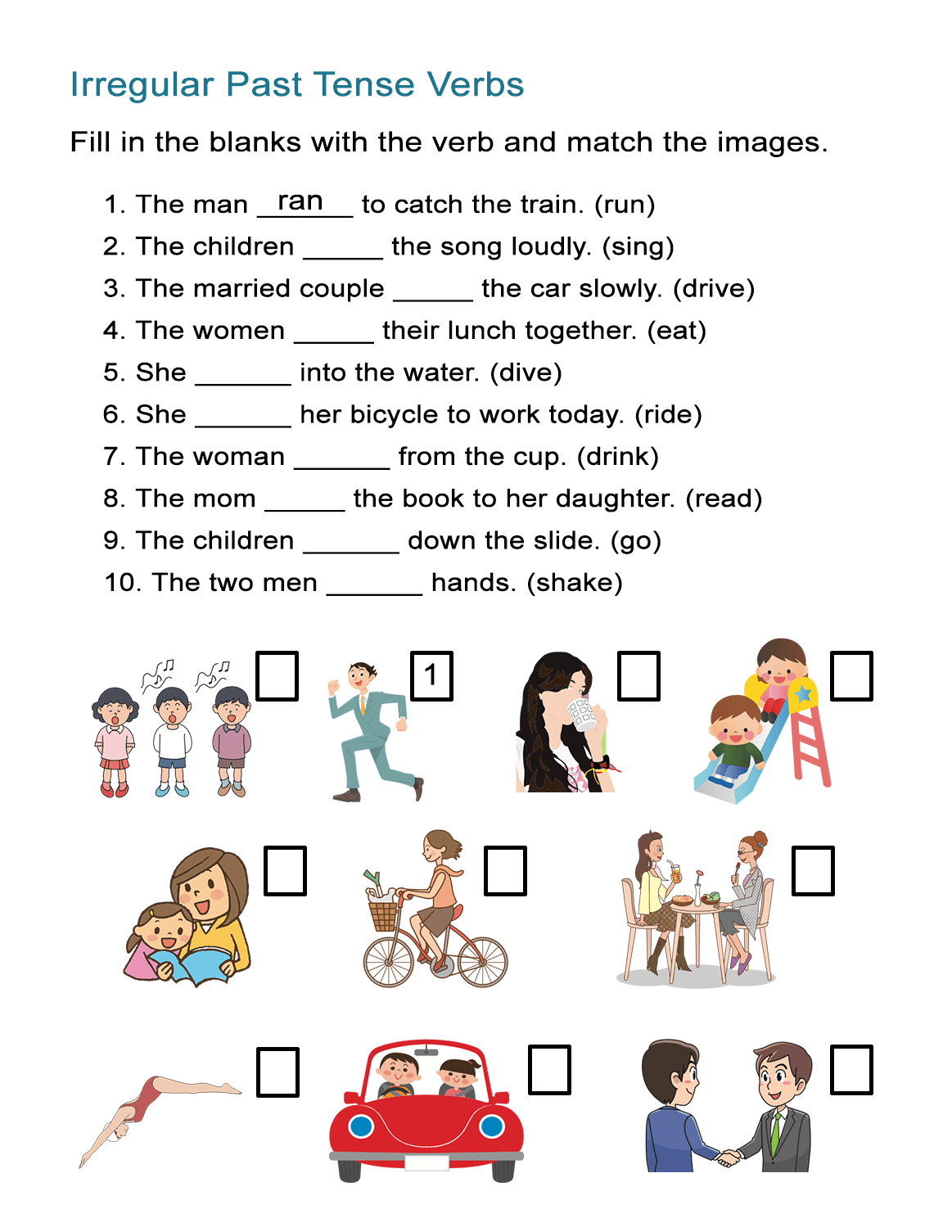 Irregular Past Tense Verbs Worksheet ALL ESL