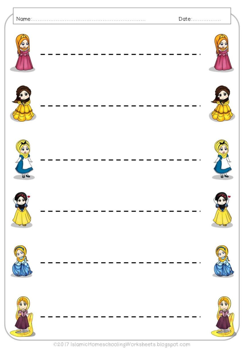 Islamic Homeschooling Worksheets FREE Disney Princess Preschool Worksheets Library