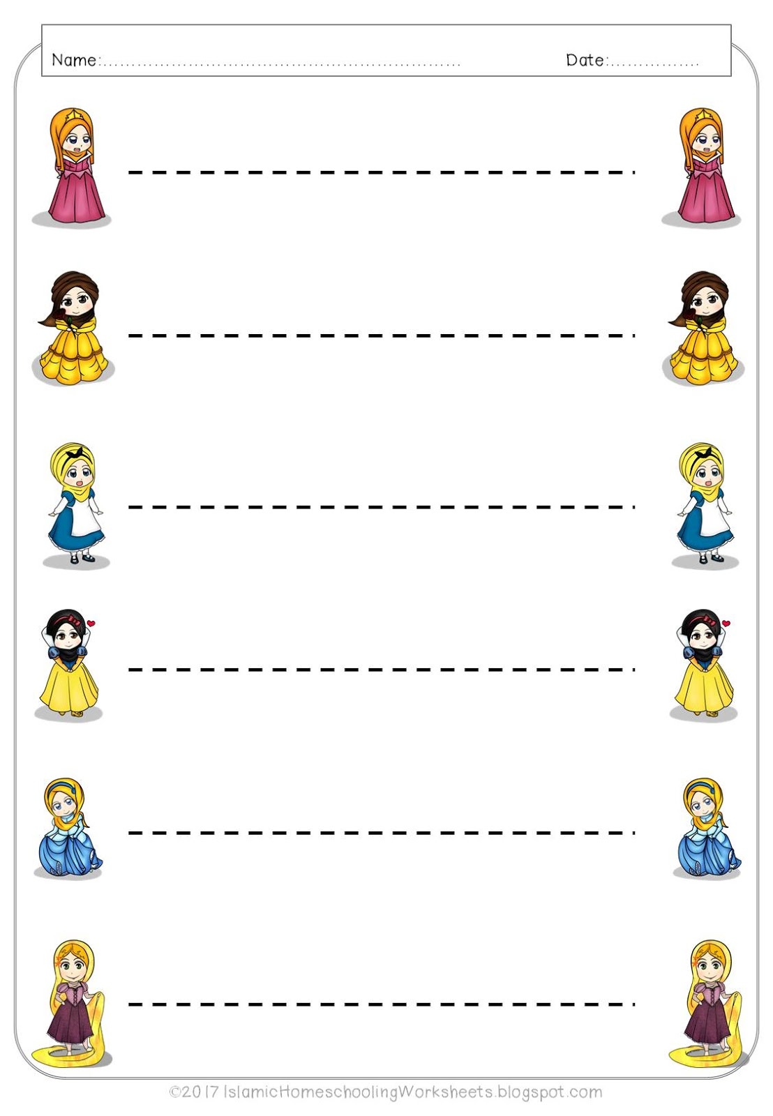 Islamic Homeschooling Worksheets FREE Disney Princess Preschool Worksheets Library