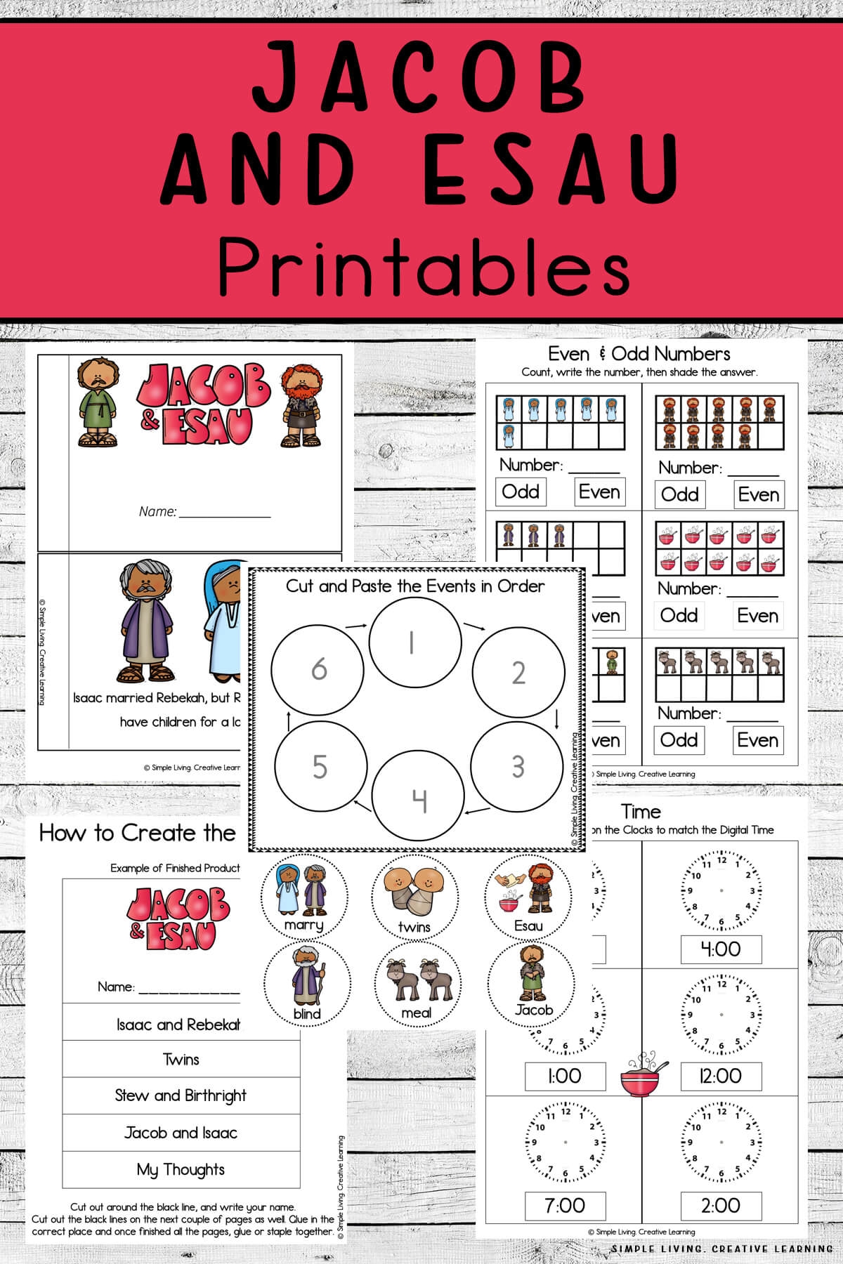 Jacob And Esau Printables Simple Living Creative Learning