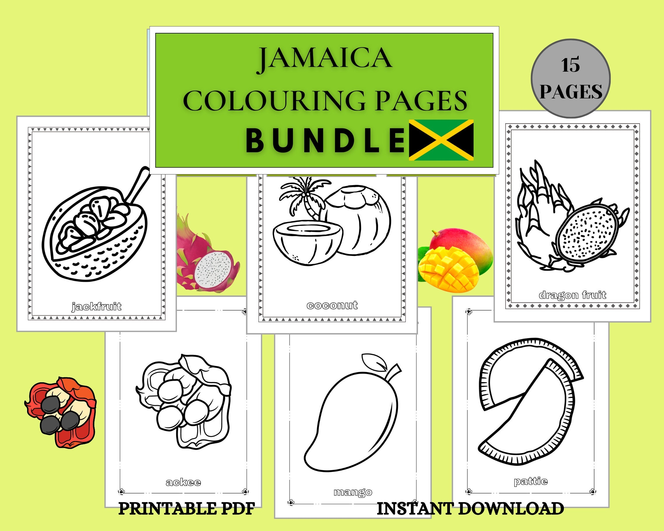 Jamaica Colouring Pages Bundle 15 Caribbean Food Coloring Pages Jamaica Fruits Veg Flag Instant Download For Kids Black History Month Etsy Jamaica Colouring Pages Bundle 15 Caribbean Food Coloring Pages Jamaica Fruits Veg Flag Instant Download For Kids Black History Month Etsy