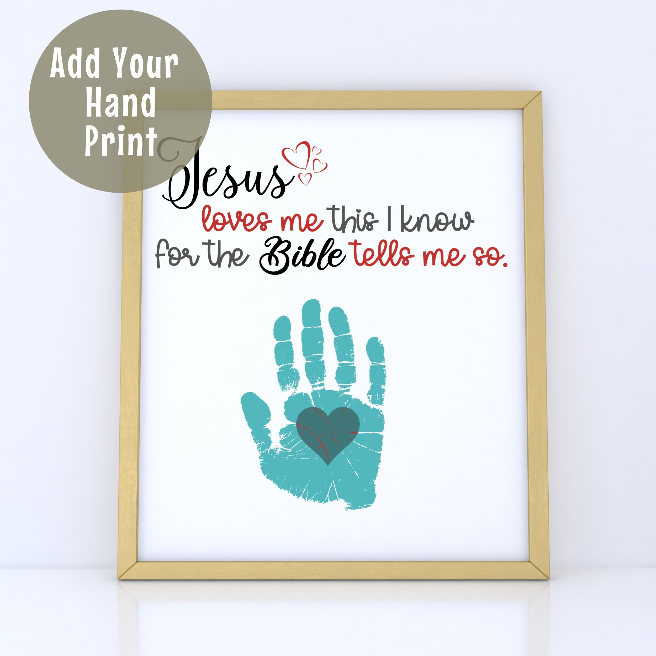 Jesus Loves Me Preschool Craft Christian Handprint Art Personalized Easter Gift Bible Handprint Keepsake Toddler Activity Etsy