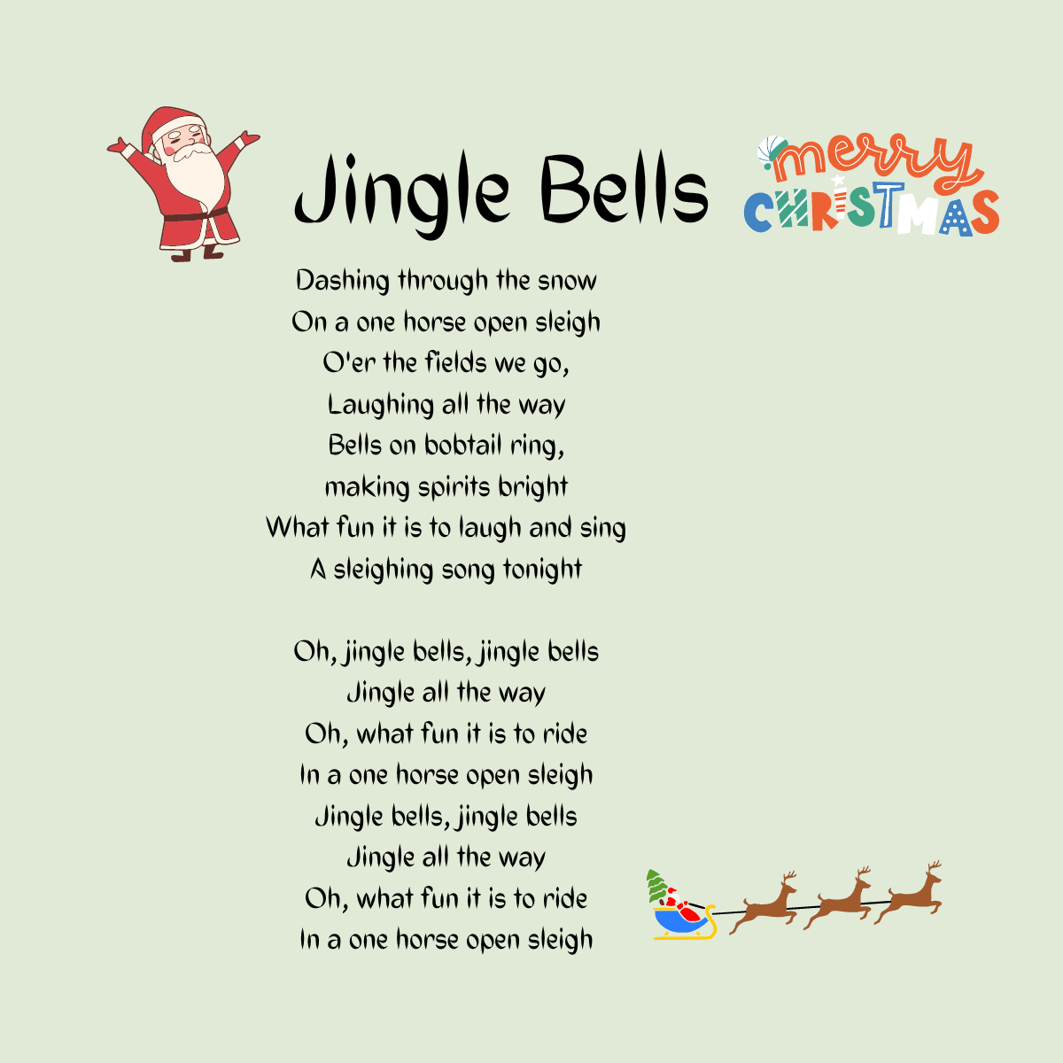 Jingle Bells Printable Lyrics Origins And Video Jingle Bells Printable Lyrics Origins And Video