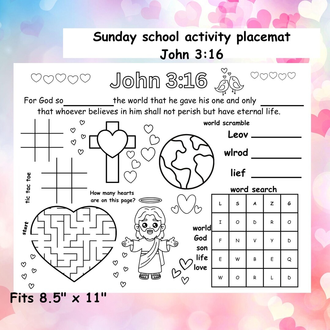 John 3:16 Printable Worksheets