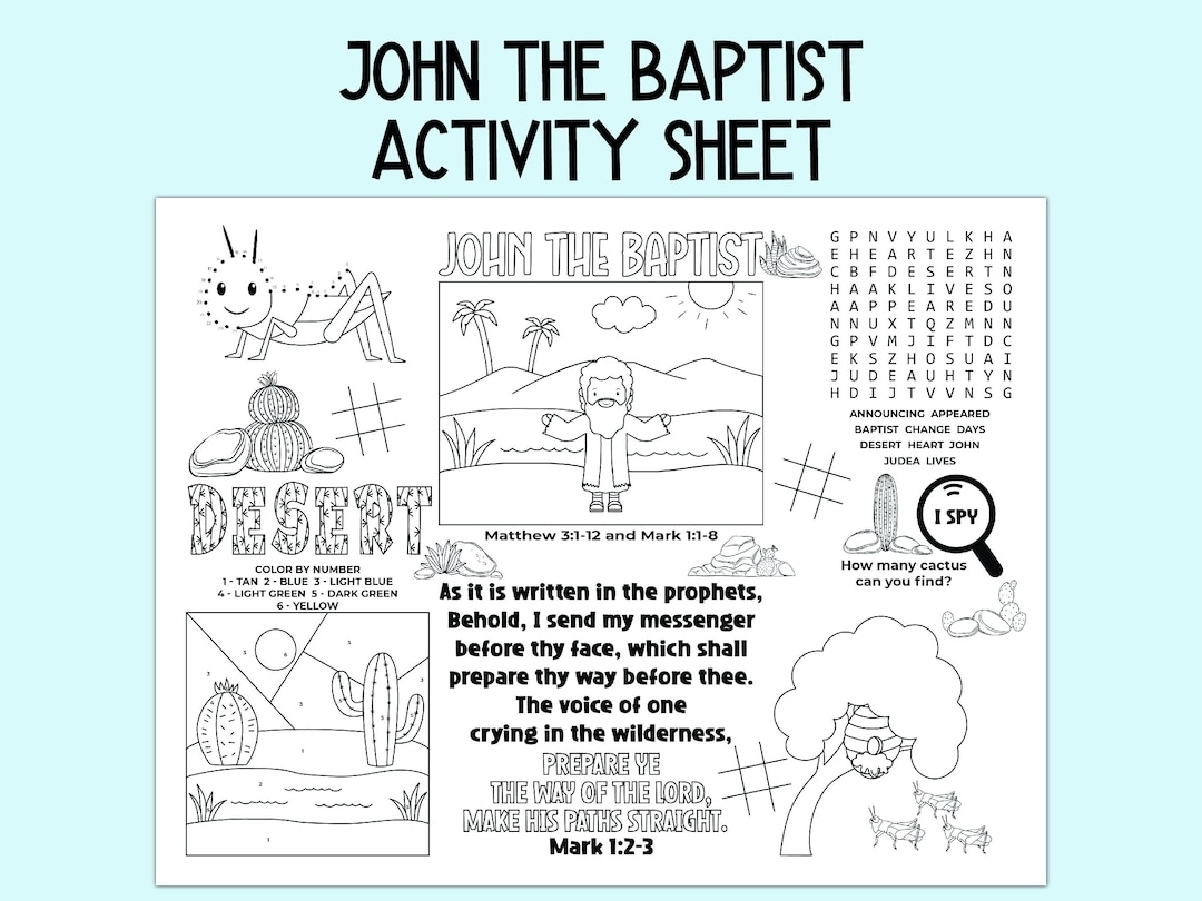 John The Baptist Activity Sheet Children s Church Activity Bible John The Baptist Activity Sheet Children s Church Activity Bible
