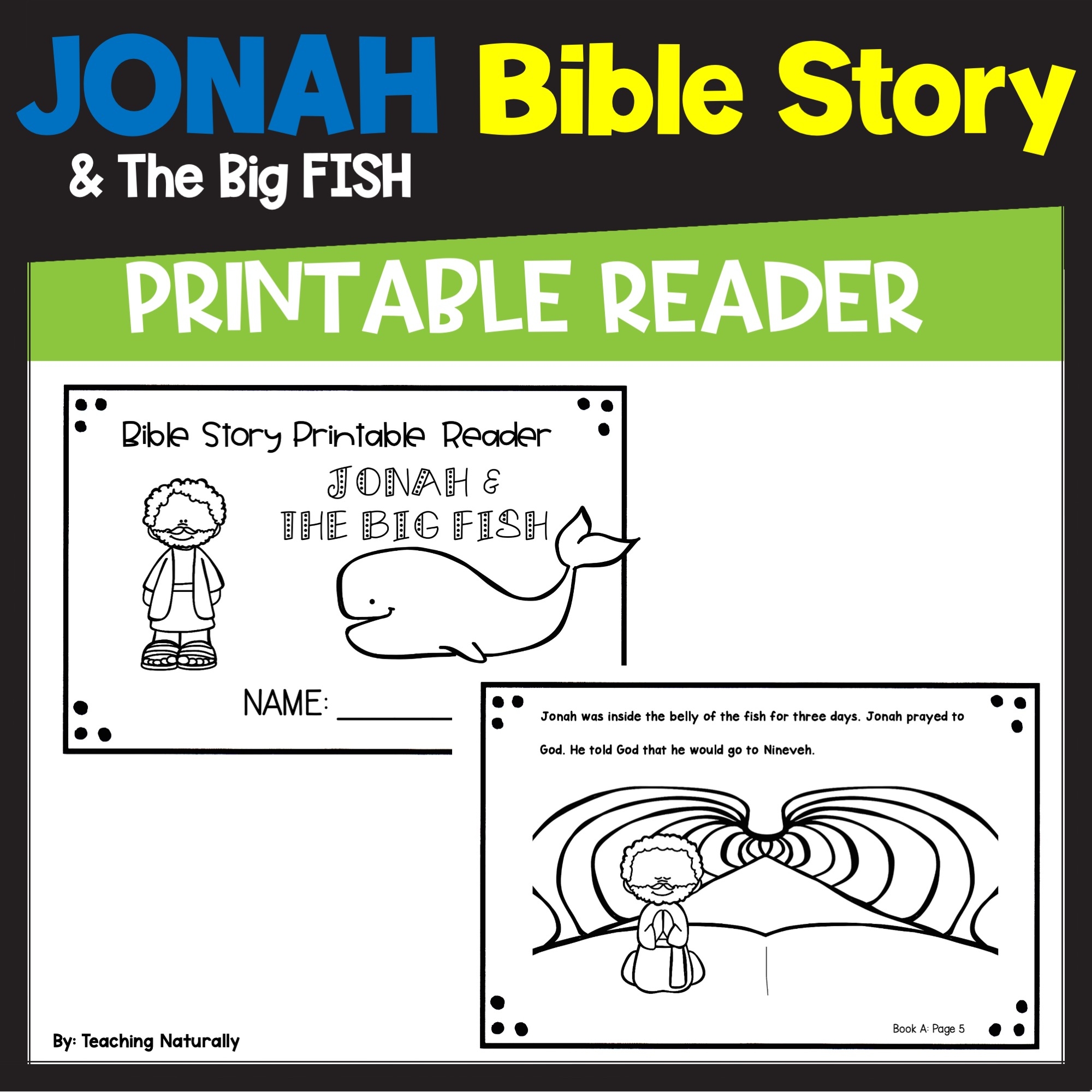 Jonah And The Big Fish Whale Bible Story Printable Reader Jonah And The Big Fish Whale Bible Story Printable Reader